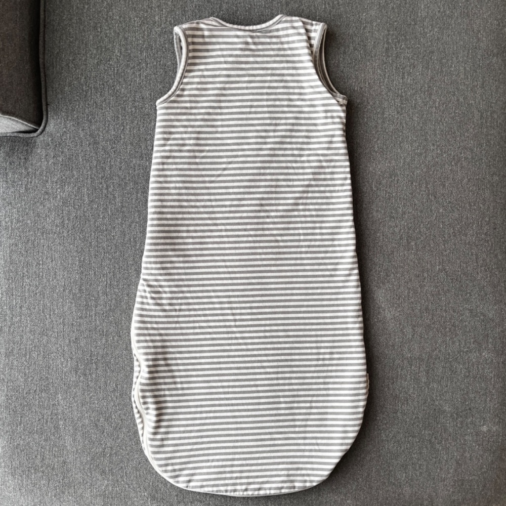 Quincy Mae Dusty Blue Stripe Jersey Sleeping Bag - 0-6M - Picture 2 of 6